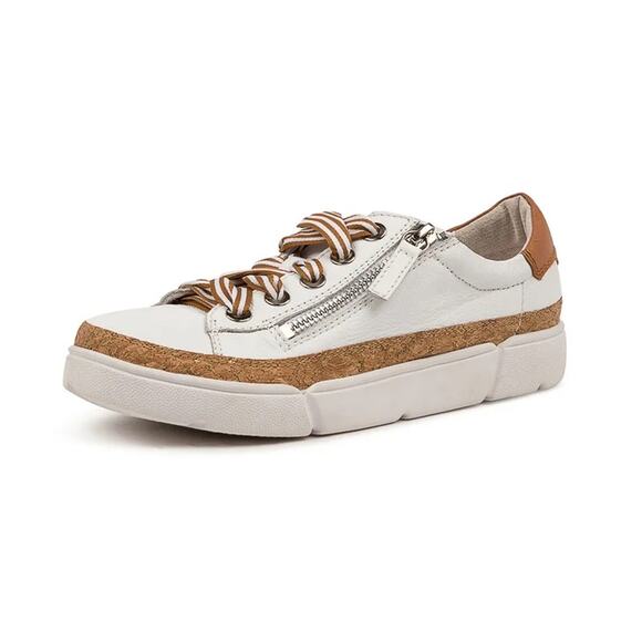 Silent D Torayne Leather Lace Up Sneaker White Multi Womens Size 39/8.5 - Picture 1 of 11